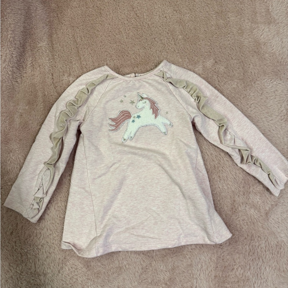 🔴🔴Whimsical Unicorn Long Sleeve Tee - Light Pink